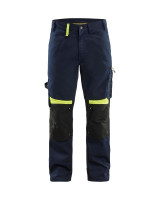 Donker marineblauw/High vis geel