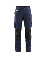 Donker marineblauw/High vis geel